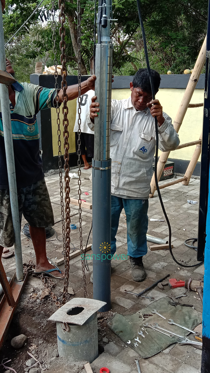pompa air tenaga surya sanspower kab ngada 2019