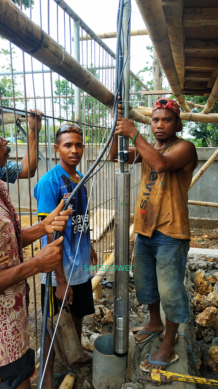 pompa air tenaga surya sanspower sumba tengah 2019