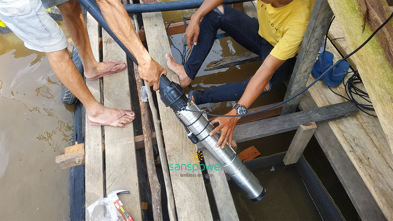 pompa air tenaga surya sanspower sintan taliang sahabung